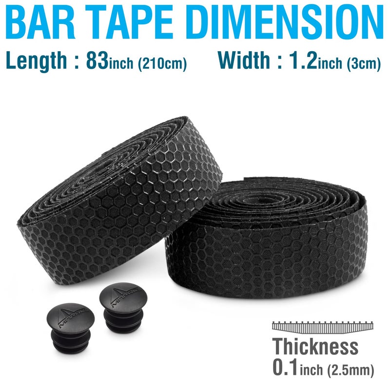 MARQUE Hex Bicycle Handlebar Tape - Road Bike Handle bar Tape 2PCS per Set (Black) - Image 3